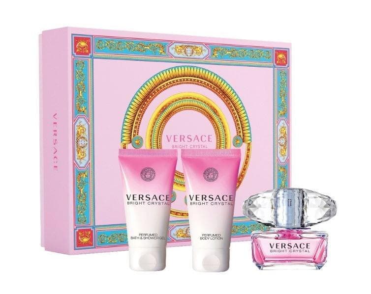 SET VERSACE Bright Crystal EDT spray 50ml + BODY LOTION 50ml + SHOWER GEL 50ml