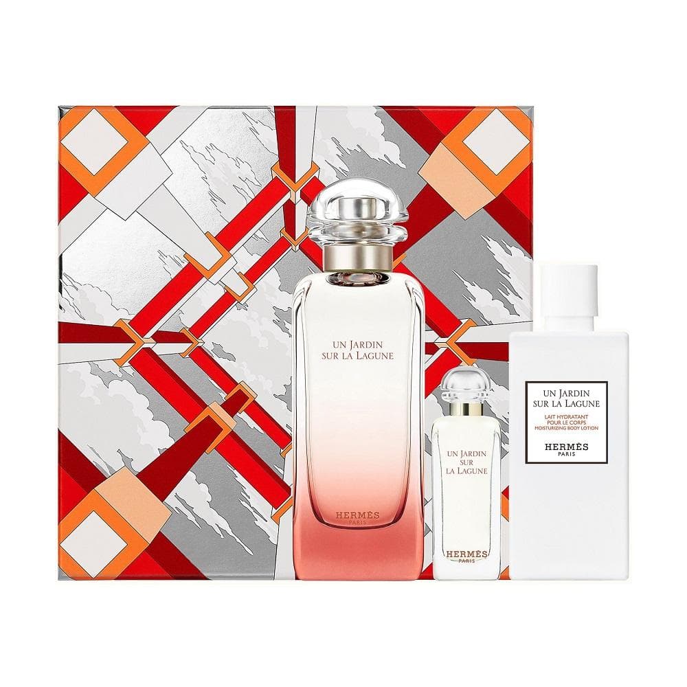 SET HERMES Un Jardin Sur La Lagune EDT spray 100ml + EDT 7,5ml + BODY MILK 80ml