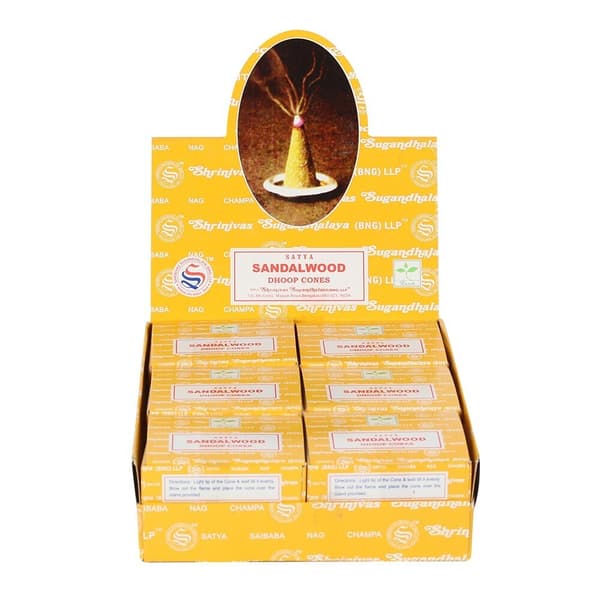 Satya Sandalwood Incense Cones (Pack Of 144) Brown One Size