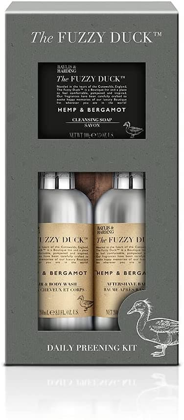 Baylis & Harding The Fuzzy Duck Herr Hampa & Bergamot Luxury Tall Trio Presentset - Veganvänligt