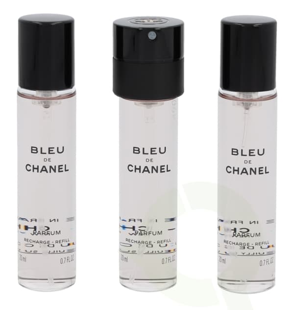 Chanel Bleu De Chanel Pour Homme Giftset 60 ml, 3x Edp Spray Refill 20ml - Twist and Spray - Travel Sprays