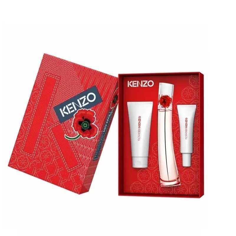 Giftset Kenzo Flower By Kenzo Edp 50ml + Body Lotion 75ml + Hand Cream