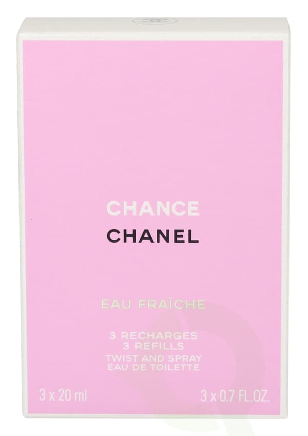 Chanel Chance Eau Fraiche Giftset 60 ml, 3x Edt Spray Refill 20Ml - Twist and Spray