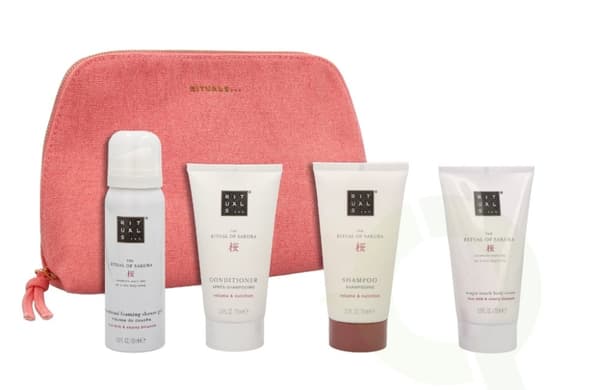 Rituals Sakura Set 260 ml Body Cream 70ml/Conditioner 70ml/Shampoo 70ml/Foaming Shower Gel 50ml/Pouch