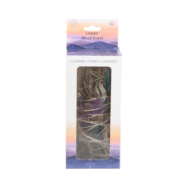 Something Different Ritual White Sage and Lavender Aventurine Smudge Stick Wand