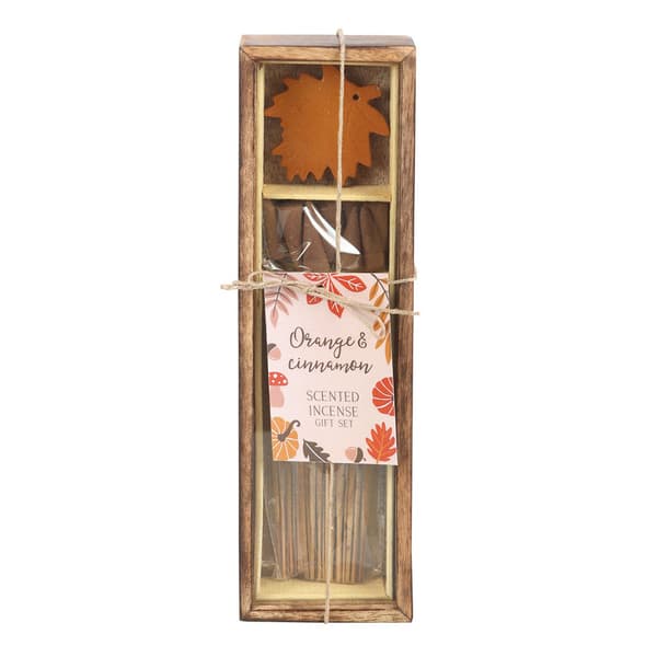 Something Different Cinnamon Orange Autumn Leaf Incense Gift Set