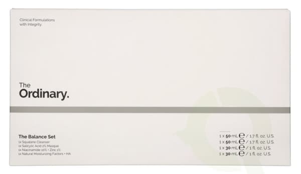 The Ordinary The Balance Set 160 ml Squalane Cleanser 50ml/Salicylic Acid 2% Masque 50ml/Niacinamide 10% + Zinc 1% 30ml/Natural Moisturizing Factors +