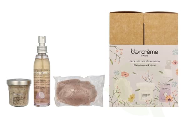 Blancreme Season Essentials Set - Coconut &amp; Lychee 160 ml Fresh Fragrance 50ml/Soap 70gr/Body Scrub 40ml