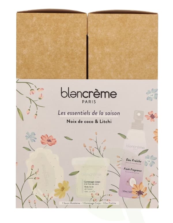 Blancreme Season Essentials Set - Coconut &amp; Lychee 160 ml Fresh Fragrance 50ml/Soap 70gr/Body Scrub 40ml