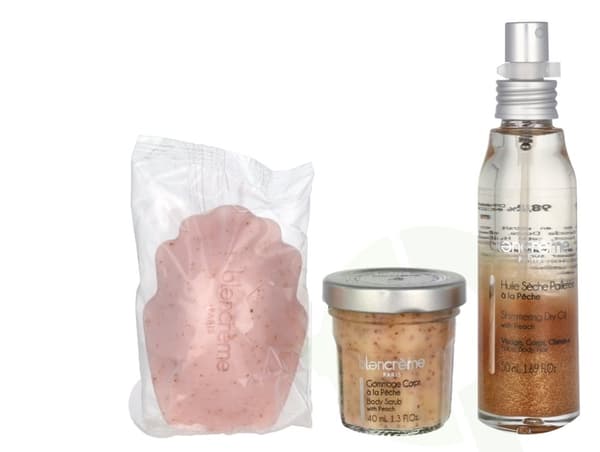 Blancreme Season Essentials Set - Fersken og aprikos 160 ml tørr olje 50 ml/såpe 70 g/kroppsskrubb 40 ml