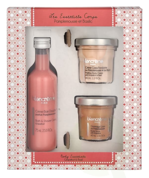 Blancreme Bath & Body Essentials Set 155 ml Body Soap 75ml/Body Cream 40ml/Body Scrub 40ml - Grapefruit