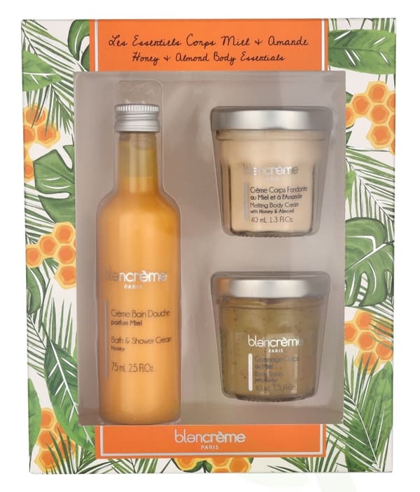 Blancreme Bath & Body Essentials Set 155 ml Body Soap 75ml/Body Cream 40ml/Body Scrub 40ml - Honey
