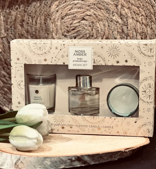 Aromaset Doftoljor Doftljus Doftpinnar Rose & Oud Wood