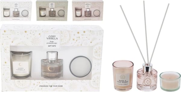 Aromaset Doftoljor Doftljus Doftpinnar Rose & Oud Wood