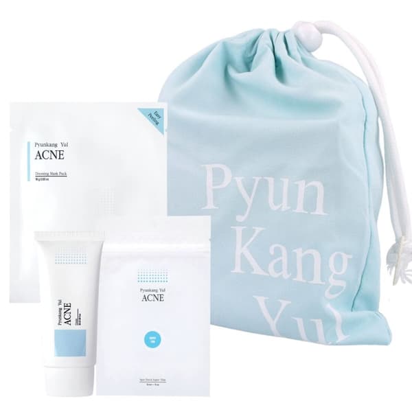 Pyunkang Yul minisetti (ACNE Cream 50 ml + ACNE Spot Patch Super Thin 15 kpl. + Akne Sidontanaamio Pakkaus 15 g) - aknea estävä kosmetiikkasarja