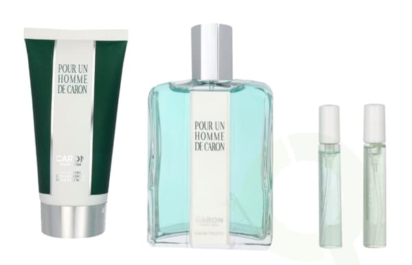 Caron Pour Un Homme De Caron Giftset 210 ml Edt Spray 125ml/Shower Gel 75ml/Le Matin Travel Spray 5ml/Le Soir Travel Spray 5ml