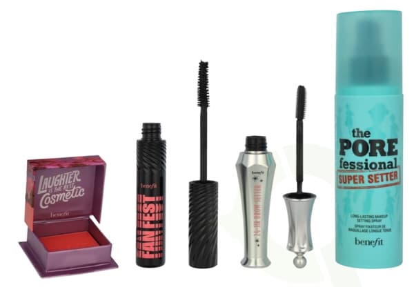 Benefit Extra Glam Infused Giftset 138 ml Porefessional Super Setter Spray 120ml/Fan Fest Mascara 8.5g/24hrBrowSetter 7ml/Crystah BOP Bronzer and Blus