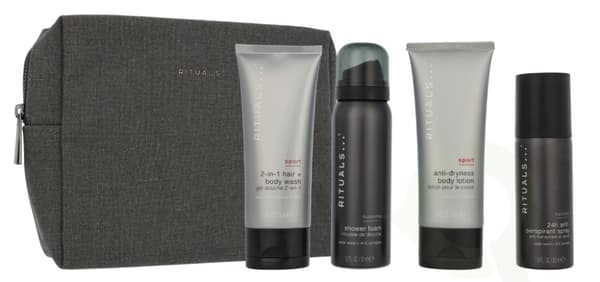 Rituals Homme Men's Care Set 240 ml Shower Foam 50ml/2-in1 Hair And Body Wash 70ml/Body Lotion 70ml/Antiperspirant Spray 50ml