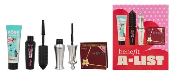 Benefit A-List Set 20.5 ml 24-Hr Brow Setter 3,5 ml/Hoola Bronzer 2,5 g/BADGal Bang! Mascara 4g/The Porefessional Primer 7,5 ml/Deep Retreat Clay Mask