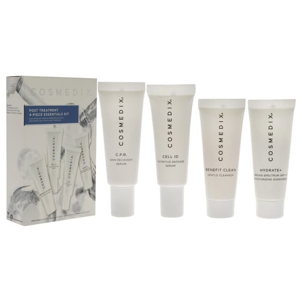 Essentials Kit for efterbehandling fran Cosmedix for unisex - 4 st 0,5 oz Benefit Clean, 0,5 oz Cell ID, 0,5 oz CPR, 0,5 oz Hydrate Plus