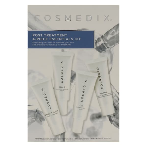 Essentials Kit for efterbehandling fran Cosmedix for unisex - 4 st 0,5 oz Benefit Clean, 0,5 oz Cell ID, 0,5 oz CPR, 0,5 oz Hydrate Plus