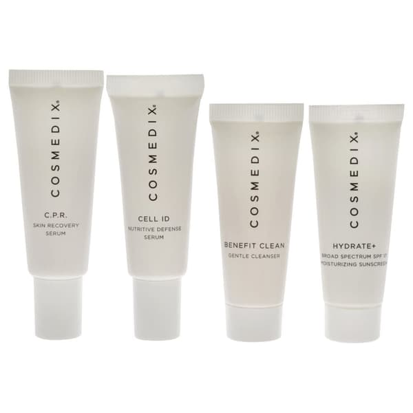 Essentials Kit for efterbehandling fran Cosmedix for unisex - 4 st 0,5 oz Benefit Clean, 0,5 oz Cell ID, 0,5 oz CPR, 0,5 oz Hydrate Plus