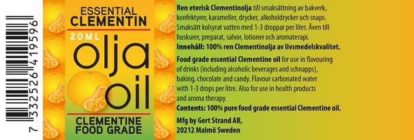 Eterisk olja 20 ml Clementinolja/Clementine oil med pipett