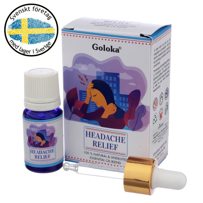 Goloka Natural Eterisk Olja Blend Headache Relief 10ml