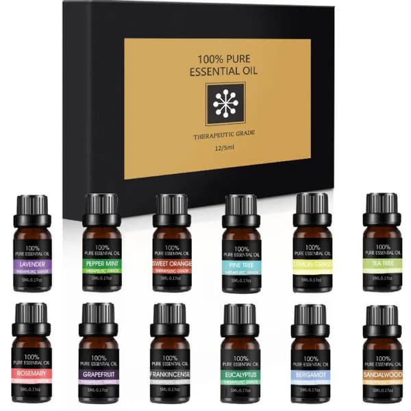 Luonnollinen eteerinen öljypakkaus Bohomi Home Spa 100% Pure 12 x 5ml