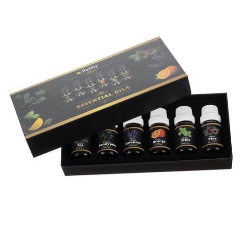 6-Pack Eteriska Oljor | Eukalyptus, Apelsin, Tea Tree, Mynta, Lavendel och Tall 10ml