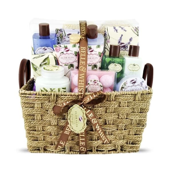 Glans! Premium lavendel-grön-rosa te blomdoftbad presentset 21 delar XM23390