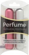 Pressit Refillable Perfume Atomiser Duo Pack - Silver & Pink