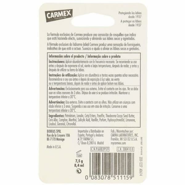 Fuktcerat Carmex COS 002 BL (7,5 g) – Kosteuttava huulivoide Carmex COS 002 BL pehmeille huulille.