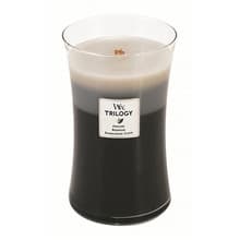 WoodWick Scented candle Trilogy Fireside, Redwood, Sandalwood Clove