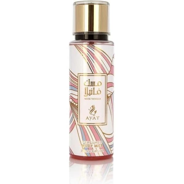 AYAT PARFYMER - Scented Vanilla Musk Mist 250ml – Oriental Scents Body Mist – Made in Dubai