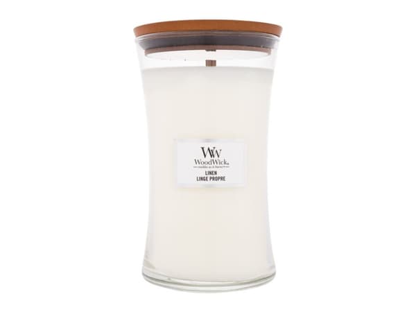 WoodWick Large Hourglass Candles Scented Candle Linen 610 g