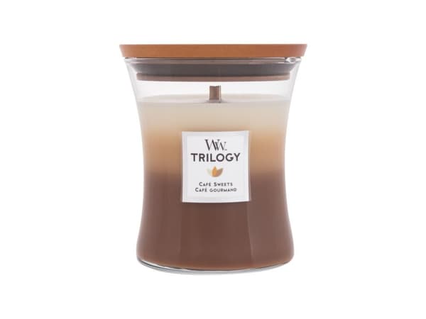 WoodWick Trilogy Medium Hourglass Candles Scented Candle Café Sweets 275 g