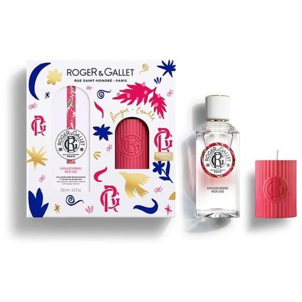 Coffret Eau Parfumée - Roger &amp; Gallet - Ingefära Röd - 100 ml - Doftljus 75 g - Begränsad upplaga