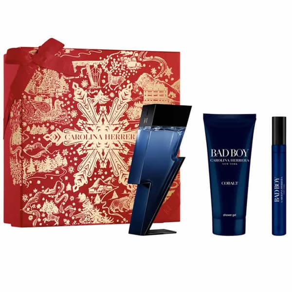 Carolina Herrera Bad Boy Cobalt Eau De Perfume Spray 100ml Set 3 Pieces