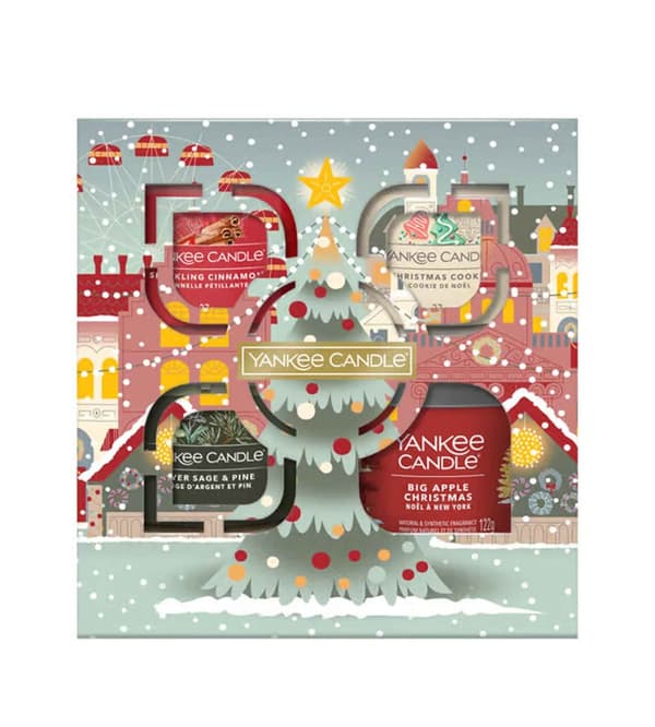 Yankee Candle Passport to the Holidays SET (Tumbler 122g + Votive Candle 3x37g)