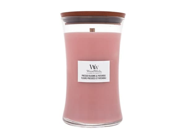 WoodWick Large Hourglass Candles Scented Candle Pressed Blooms & Patchouli 610 g