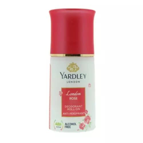 Yardley London Rose Deodorant Roll-On Anti-Perspirant 50ml Alcohol-Free