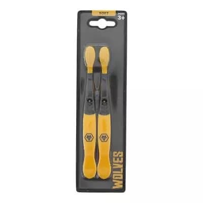 EPL Wolves FC Childrens Soft Toothbrush 3yrs+ Pack of 2