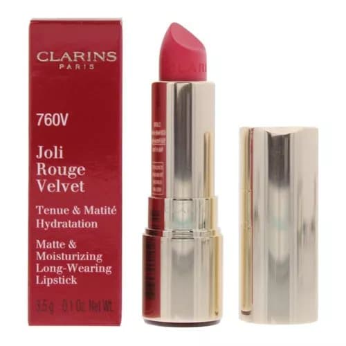 Clarins Joli Rouge Velvet Matte & Moisturizing Lipstick 760V Pink Cranberry 3.5g