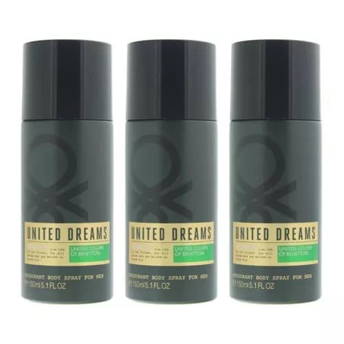 United Colors Of Benetton Dream Big Deodorant Body Spray 150ml For Men X 3