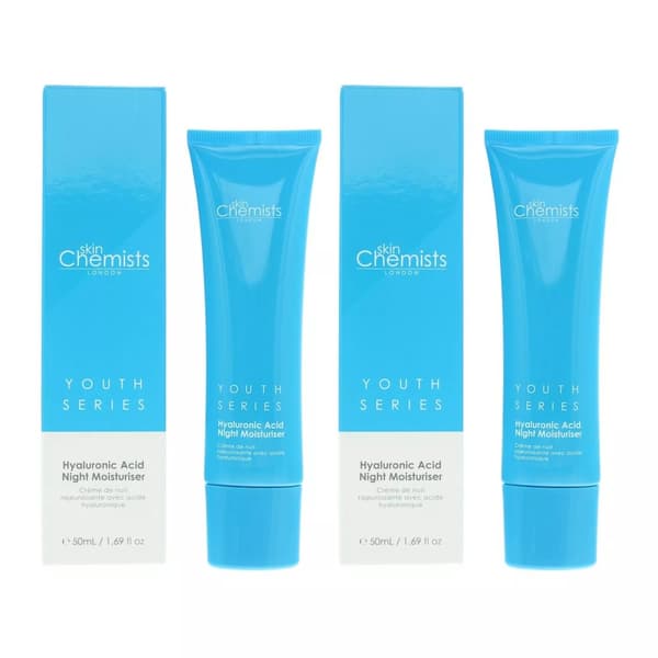 Skin Chemists Youth Series Hyaluronic Acid Night Moisturiser 50ml x 2