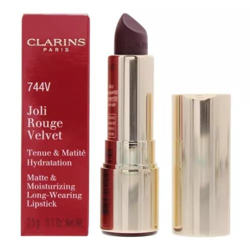 Clarins Joli Rouge Velvet Matte & Moisturizing Lipstick 744V Plum 3.5g