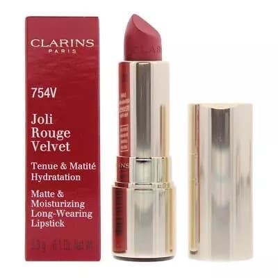 Clarins Joli Rouge Velvet Matte & Moisturizing Lipstick 754V Deep Red 3.5g