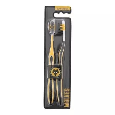 EPL Wolves FC Childrens Soft/Medium Toothbrush Pack of 2
