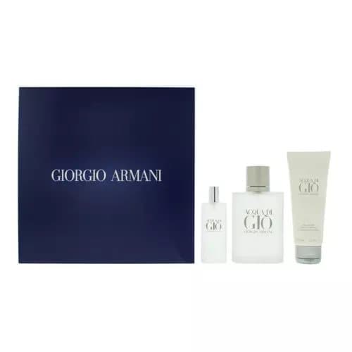 Giorgio Armani Acqua Di Gio Eau De Toilette 100ml + 15ml + Shower Gel Gift Set